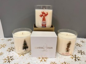 Χριστουγεννιάτικη διάφανη τριλογία ποτηριών